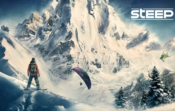 Wallpaper Mountains, Snow, Ubisoft, Game, Steep.