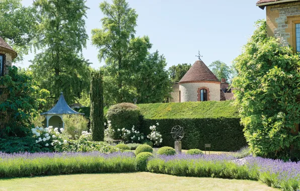 Flowers, castle, garden, UK, structure, United Kingdom, Oxfordshire, Luxury Hotel