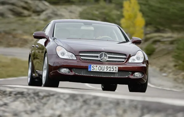 Picture road, photo, road, Mercedes, car Wallpaper, CLS Class