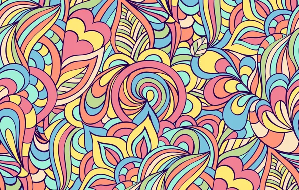 Flowers, abstraction, background, pattern, Paisley