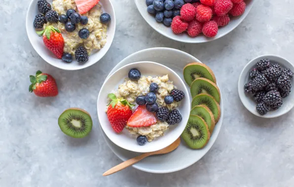Picture berries, Breakfast, fruit, oatmeal