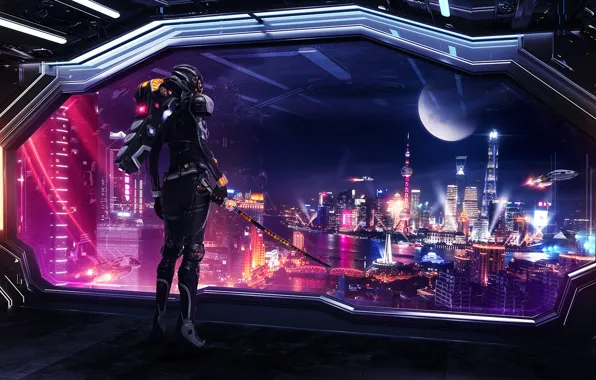 China, Robot, Style, China, Shanghai, City, Shanghai, Moon