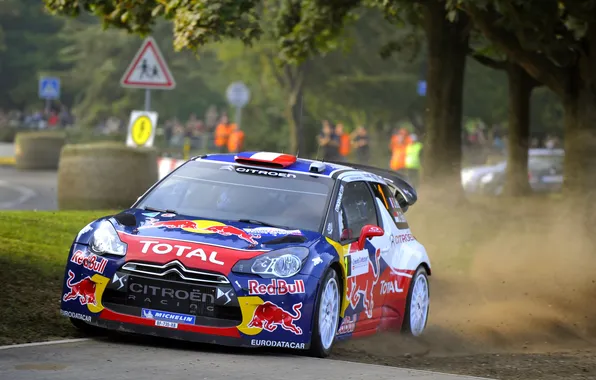 Rally, S. Loeb, Total, Citroen, Rally, The front, Dust, DS3