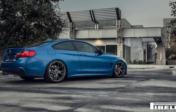 Picture BMW, Blue, Vorsteiner, F32, 103, Rear, 2015, 435i