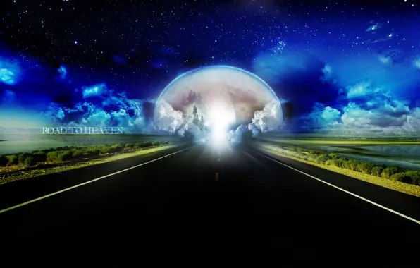 Picture road, the sky, asphalt, space, earth