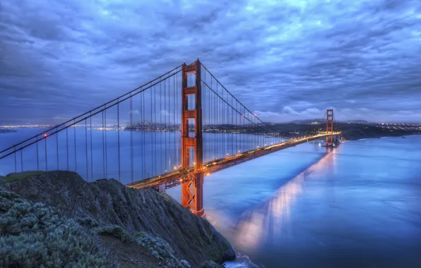 Picture bridge, river, Golden gate, CA, San Francisco