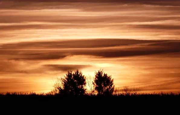Sunset, evening, sun, sundown