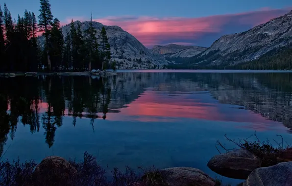 Sunset, mountains, CA, Yosemite, California, Yosemite National Park, Tenaya Lake, Lake Tenaya