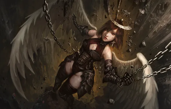 Girl, angel, halo