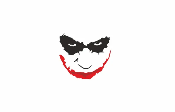 Smile, Joker, white background, Heath Ledger