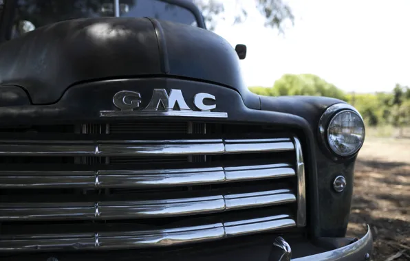 Picture the hood, 150, before, grille, pickup, 2018, GMC, 1949