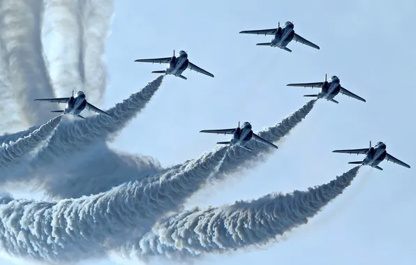 Group, flight, Blue Impulse, Kawasaki T-4
