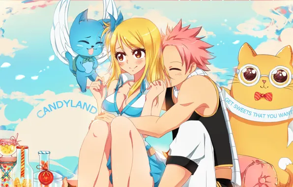 Love, anime, art, pair, fairy tail, Fairy Tail, Lucy, Natsu Dragneel
