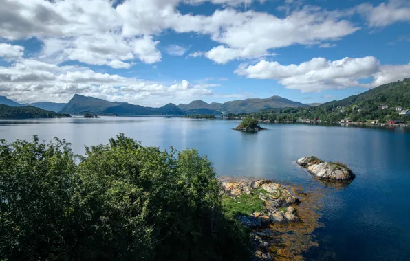 Picture clouds, mountains, Norway, the fjord