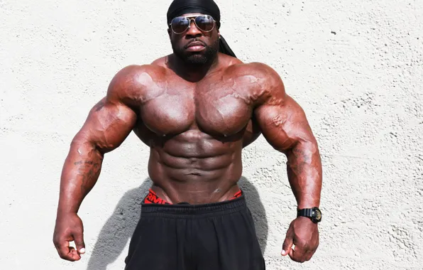 Pose, watch, glasses, bandana, muscle, muscle, press, bodybuilder