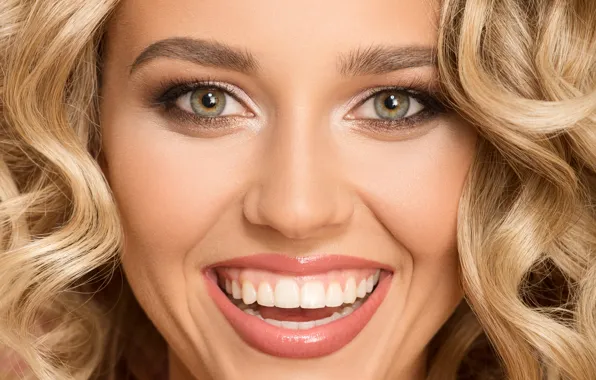 Face, smile, portrait, makeup, hairstyle, blonde, beauty, closeup