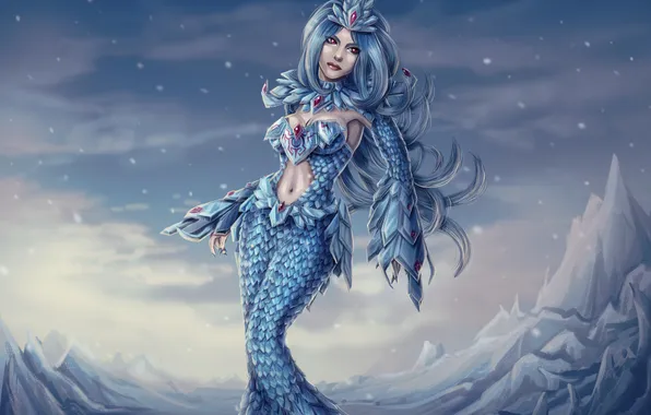 Picture cold, girl, people, art, crystals, league of legends, Anivia