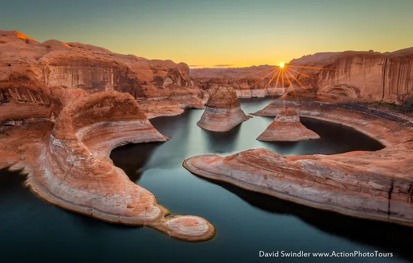 Picture the sun, river, morning, canyon