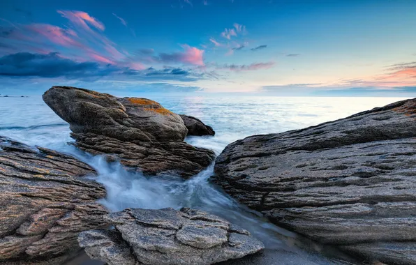 Water, nature, stones, the ocean