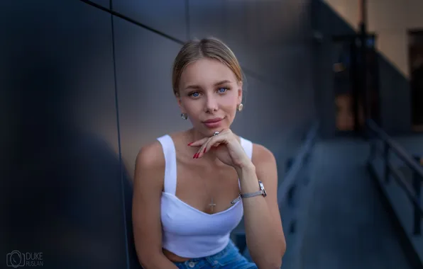 Girl, sweetheart, model, Watch, Jeans, Wallpaper, Portrait, Cross