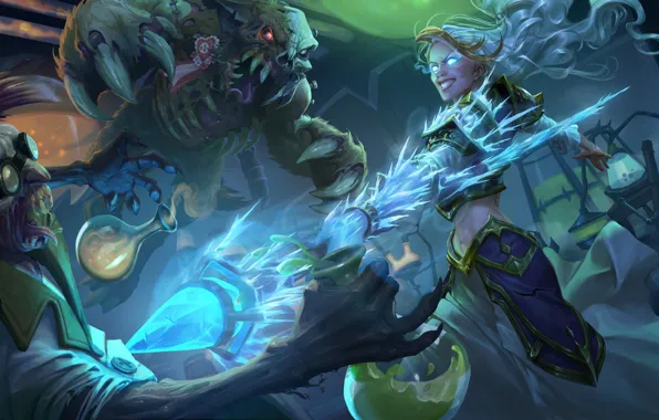 Demon, game, Warcraft, monster, weapon, fight, lab, oni