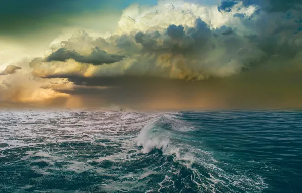 Picture the sky, clouds, the ocean