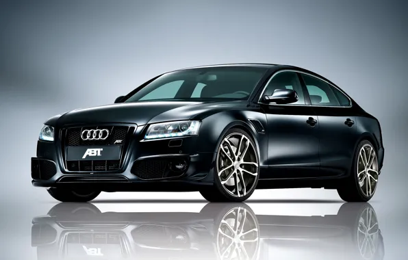 Picture Audi, black, tuning, ABBOT, Sportback, on a gray background, photo auto