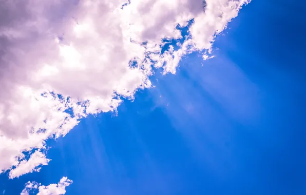 The sky, clouds, rays, smoke