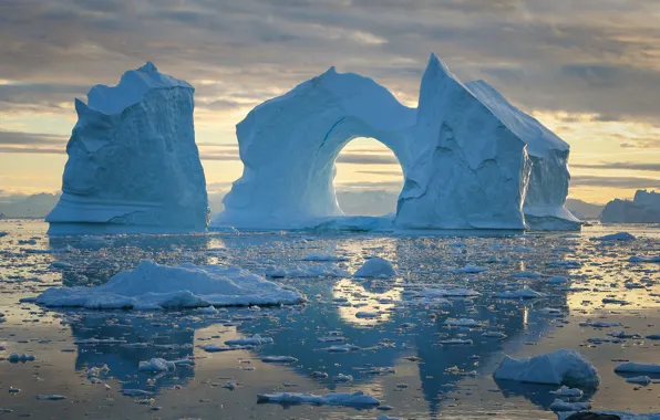 Sea, ice, icebergs, Greenland, Greenland, Disko Bay, Disko Bay