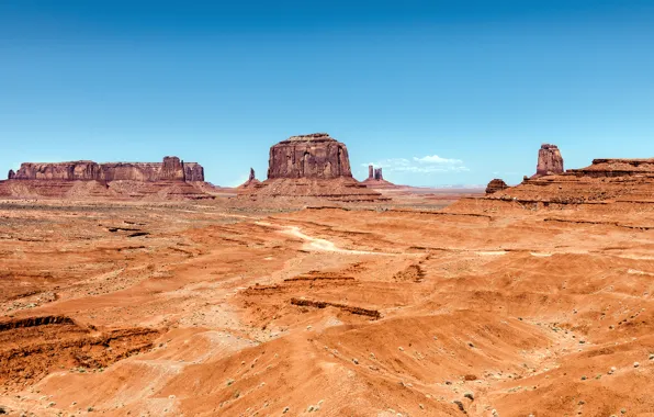 Picture sand, the sky, mountains, desert, valley, AZ, Utah, USA