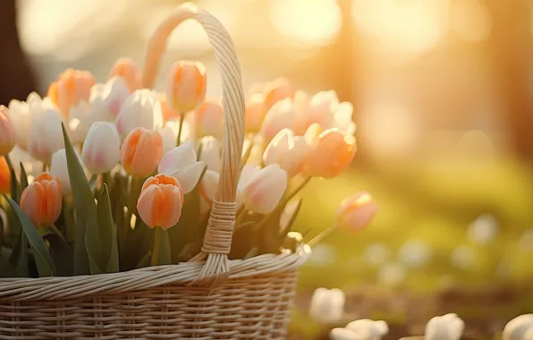 The sun, light, flowers, nature, fog, holiday, glade, bouquet