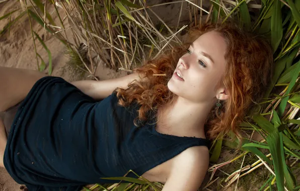 Picture girl, face, pose, red, curls, redhead, Jacques MEA