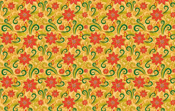 Picture flowers, orange, pattern