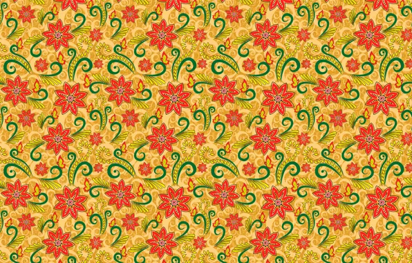 Flowers, orange, pattern