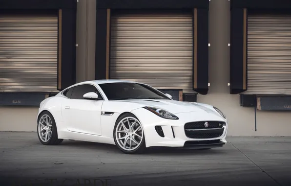 White, jaguar, coupe, f-type