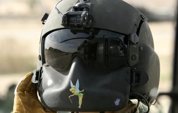 Picture girl, helmet, Sikorsky, UH-60, Black Hawk, Tinker Bell, protective, gunner