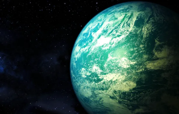 Space, stars, planet, the atmosphere, art, deathcl0ck