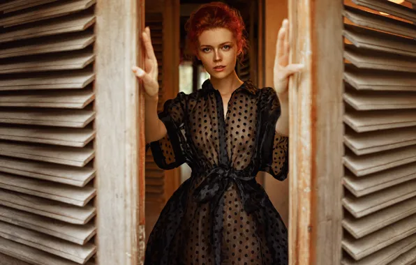 Chest, girl, red, Bathrobe, Shine, George Chernyadev, Georgy Chernyadyev, Kate Ri