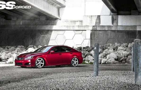Red, Lexus, red, IS-F, Lexus, Forged, ISS