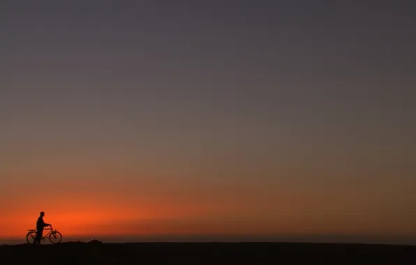 Picture bike, the evening, male