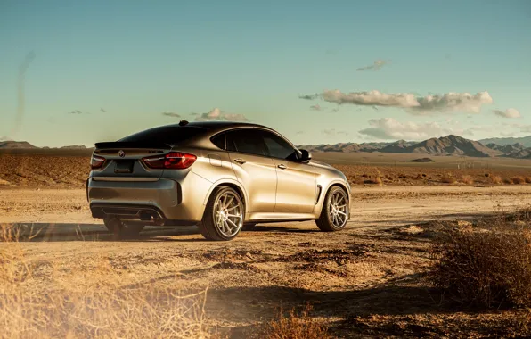 Wallpaper road, the sky, clouds, landscape, mountains, design, desert, BMW X6M