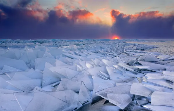 Picture Estonia, Estonia, Hummock Ice, Lake Peipsi, Lake Peipus, Hummocky ice