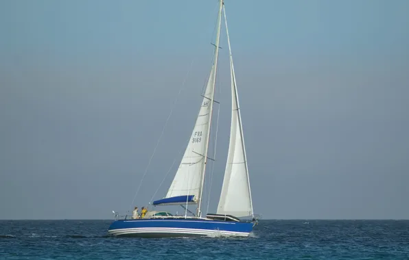 Sea, the sky, sailboat
