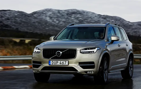 Road, the sky, mountains, Volvo, XC90, T8 Twin Engine