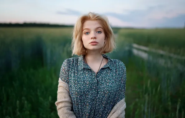 Picture look, girl, blonde, nature, Ilya Shatokhin, Elizaveta Matveeva