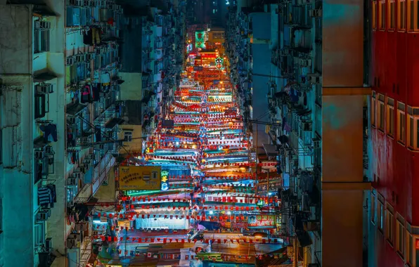 Picture street, home, Hong Kong, night market, Yau MA TEI