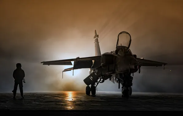 Picture light, Jaguar, pilot, the airfield, fighter-bomber, SEPECAT
