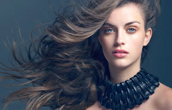 Sexy, fashion, woman, blue eyes, during, hairstyle