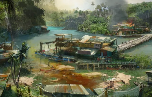 Island, art, Far cry 3, edge lights