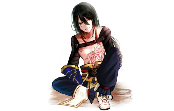 Tattoo, guy, sitting, Fate - Apocrypha, Fate Apocrypha, Shinjuku Assassin